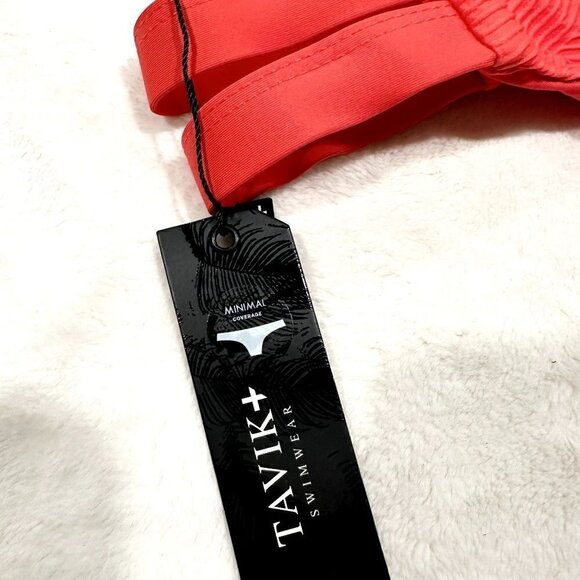 NWT Tavik Chloe Mini Cutout Swim Bottom Textured Amalfi in Hibiscus - XS - Picture 5 of 11